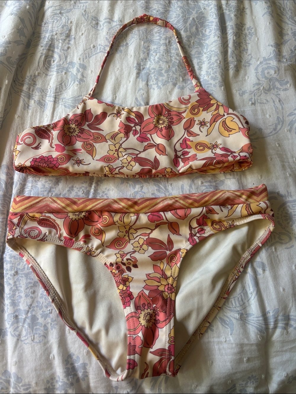 Floral Pink & Yellow girls  Bikini Set